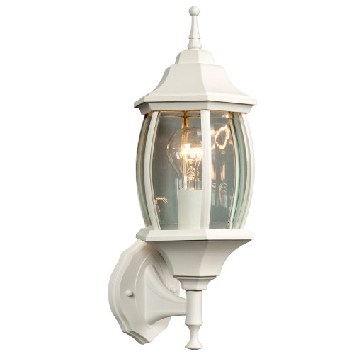 Galaxy Lighting 301091WH Outdoor Cast Aluminum Lantern - White w/Clear Beveled Glass