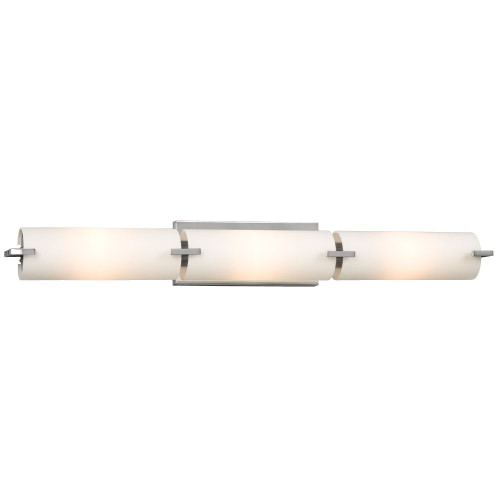 Galaxy Lighting 710693CH 3 Light Vanity - in Polished Chrome with Satin White Glass