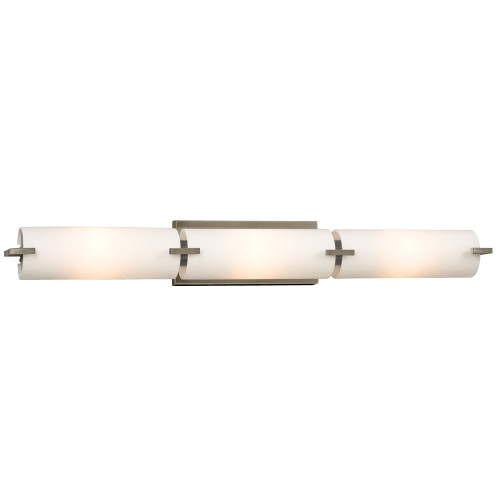 Galaxy Lighting 710693BN 3 Light Vanity - in Brushed Nickel with Satin White Glass