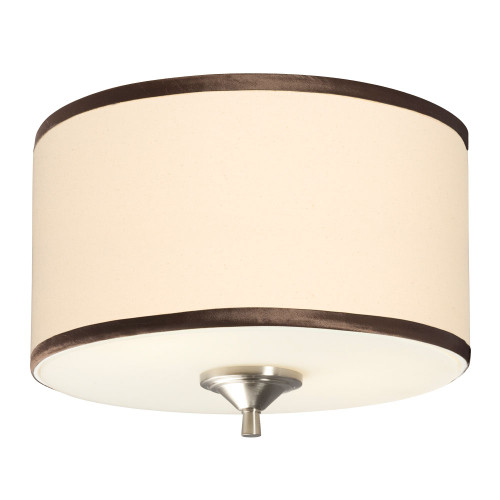 Galaxy Lighting 613193BN Flush Mount - Brushed Nickel with Ivory White Linen Shade