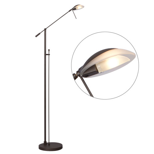 Galaxy Lighting 511066MTBZ Floor Lamp - Matte Bronze with Frosted Glass (Dimmable)