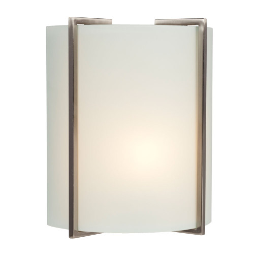 Galaxy Lighting 212510BN/WH Wall Sconce - Brushed Nickel with Satin White Glass