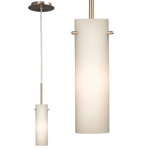 Galaxy Lighting 910924BN Mini-Pendant - Brushed Nickel with Satin White Glass