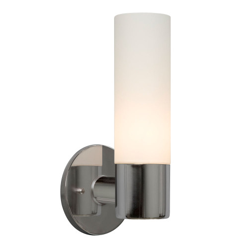 Galaxy Lighting 244021CH/WH 1L Wall Sconce - Chrome with White Straight Glass