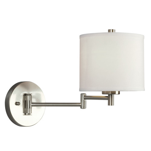 Galaxy Lighting 213041BN Wall Sconce - Brushed Nickel with White Linen Shade