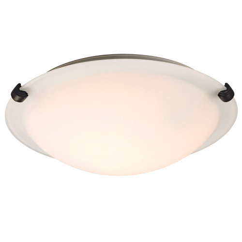 Galaxy Lighting 680112WH-ORB Flush Mount - Oil Rubbed Bronze w/ White Glass