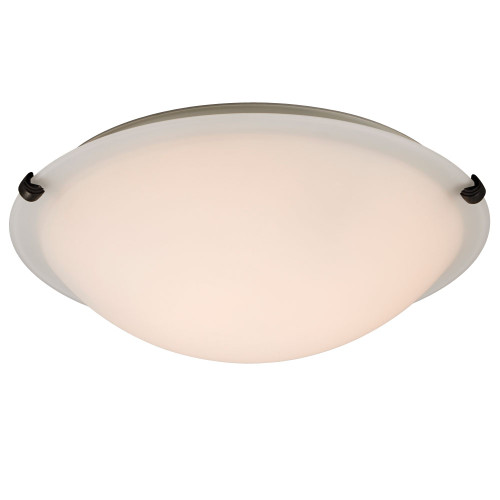 Galaxy Lighting 680116WH-ORB Flush Mount - Oil Rubbed Bronze w/ White Glass