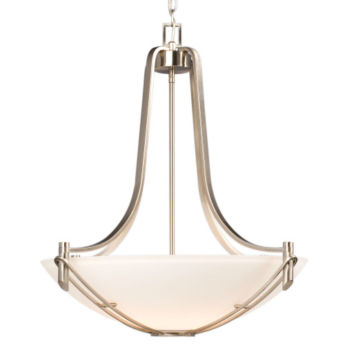 Galaxy Lighting 911475BN Pendant - Brushed Nickel with Satin White Glass