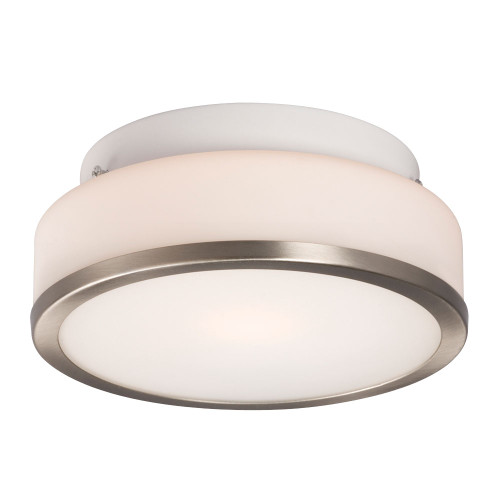 Galaxy Lighting 613531BN Flush Mount - Brushed Nickel with White Glass