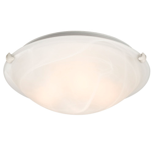 Galaxy Lighting 680116MB/WH Flush Mount - White w/ Marbled Glass
