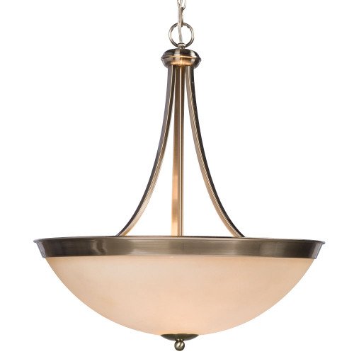 Galaxy Lighting 800901BN Pendant - Brushed Nickel w/ White Glass