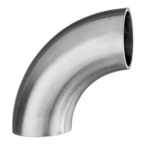 USA Sealing ZUSA-STF-BW-1 Short Polished 90 Degree Elbow Connector Butt Weld Sanitary Fitting - 304SS