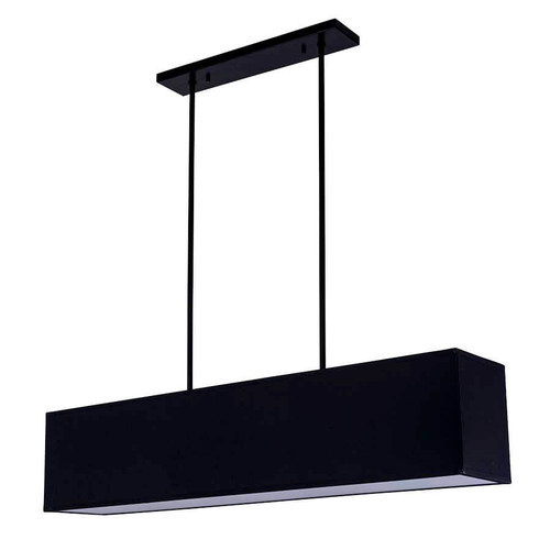 Arkansas Lighting 2195P4-PB 48"W Black Linen Rectangle Pendant Arkansas Lighting 2195P4-PB 48"W Black Linen Rectangle Pendant