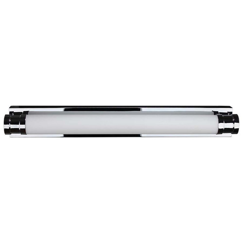 Arkansas Lighting 3423V 38" Chrome Vanity Fixture with electronic ballast. Frosted White Glass Diffuser. Recommend one 25 watt T8 style bulb (not included)