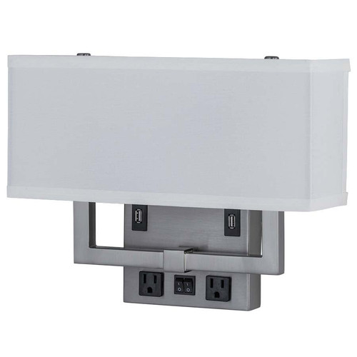 Arkansas Lighting 3462C2O2U-E26 10-5/8"H Brushed Nickel Wall Sconce Arkansas Lighting 3462C2O2U-E26 10-5/8"H Brushed Nickel Wall Sconce