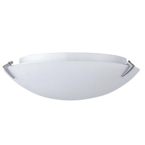 Arkansas Lighting 3579C 15.75" Brushed Nickel Ceiling fixture with Frosted White Glass diffuser. Recommend two 800 lumen LED bulbs with GU24 base. (bulbs not included)