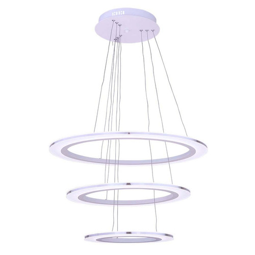 Arkansas Lighting 4028P-LED 25-3/8" diameter x 48"H Brushed Aluminum LED Three Ring Pendant