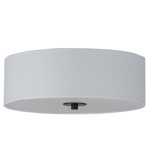 Arkansas Lighting 4040C-WH-PB 12" diameter Ceiling FIxture shown with White Linen Hardback and Pottery Bronze accents.