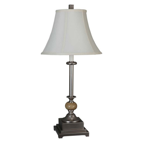 Arkansas Lighting Antique Lamp in Nickel and Gold Crackle 25"H Brushed Nickel Table Lamp with Gold Crackle Ball