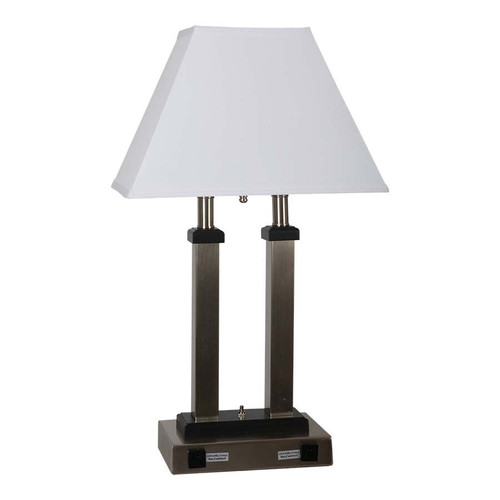 Arkansas Lighting 5795E2O 26.5"H Brushed Nickel Table Lamp with Black Accents