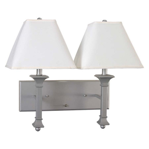 Arkansas Lighting 5814D 19.75"H Platinum Silver Double Wall Lamp