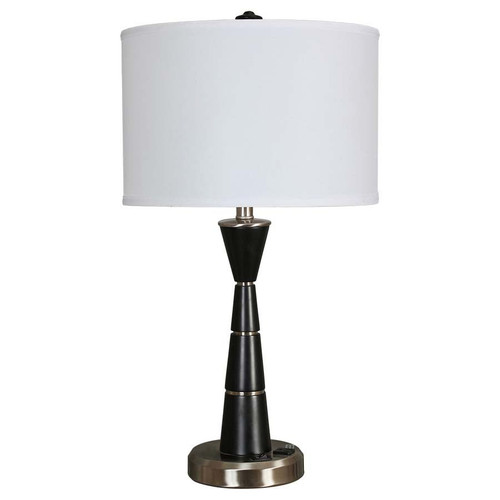 Arkansas Lighting 5939EO 27.5"H Dark Roast and Matte Brushed Nickel Table Lamp