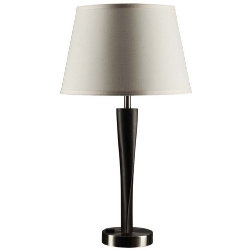 Arkansas Lighting 6057E2O 27"H Faux Walnut and Brushed Nickel Table Lamp