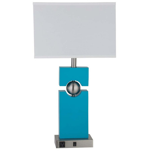 Arkansas Lighting 6181EOD-JB 27"H Jamaica Bay Blue and Brushed Nickel Table Lamp