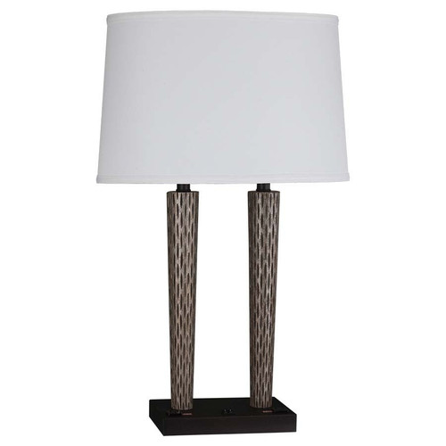 Arkansas Lighting 6243E2OD 30" Dark Walnut and Silver Table Lamp