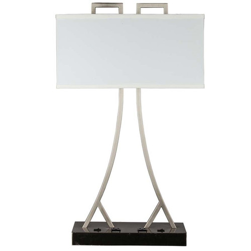 Arkansas Lighting 6291E2OD 20"H Brushed Nickel Table Lamp Arkansas Lighting 6291E2OD 20"H Brushed Nickel Table Lamp