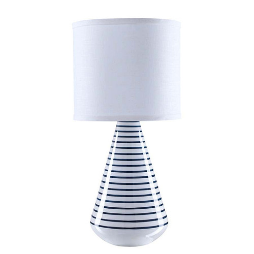 Arkansas Lighting White Table Lamp with Nautical Stripes 22" White with Hand Painted Navy Stripes Table Lamp Arkansas Lighting White Table Lamp with Nautical Stripes 22" White with Hand Painted Navy Stripes Table Lamp