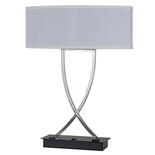 Arkansas Lighting 6484EO2UD 24" Brushed Nickel and Matte Black Table Lamp