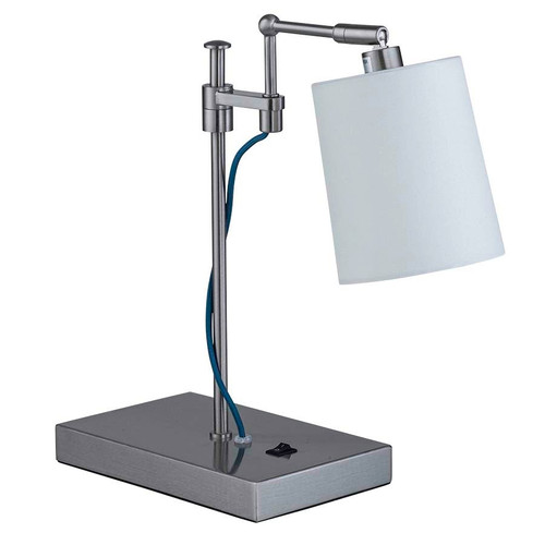 Arkansas Lighting Brushed Nickel Table Lamp with Swivel Arm 15"H Brushed Nickel swivel Table Lamp