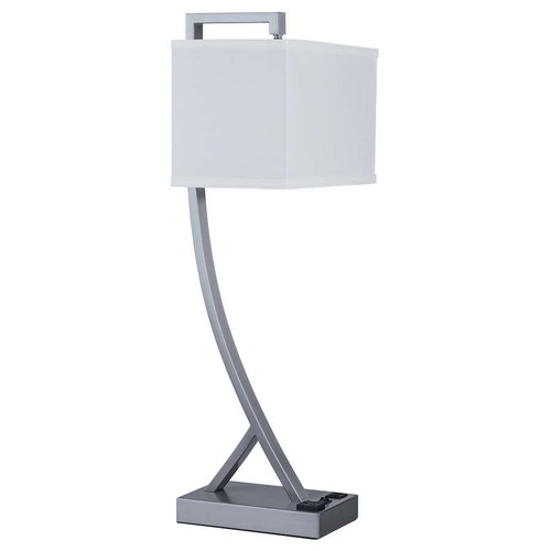 Arkansas Lighting Curved Modern Desk Lamp in Brushed Nickel 26"H Brushed Nickel Table Lamp