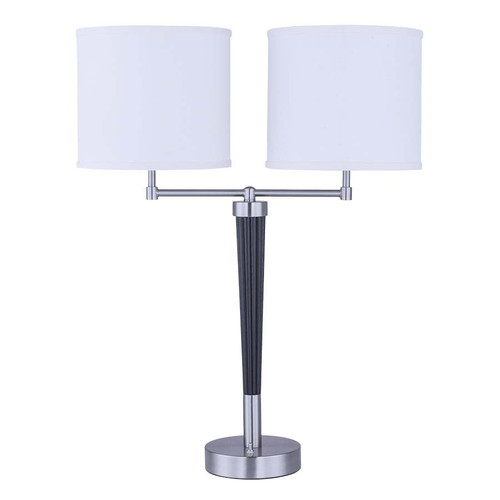 Arkansas Lighting T-Base Table Lamp with Double Shades 29"H Brushed Nickel and Portland Bronze without Gold Table Lamp Arkansas Lighting T-Base Table Lamp with Double Shades 29"H Brushed Nickel and Portland Bronze without Gold Table Lamp