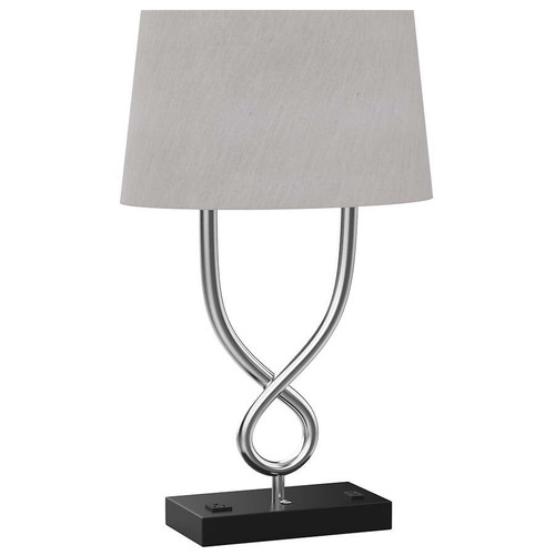 Arkansas Lighting Figure-8 Modern Desk Lamp in Polished Nickel 25" Polished Nkl/Dark Bronze Table Lamp