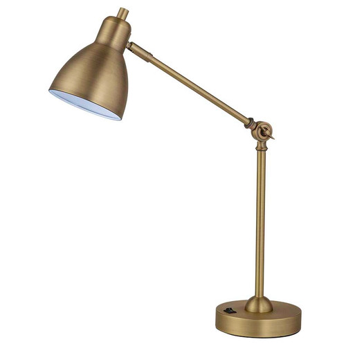 Arkansas Lighting Brushed Brass Table Lamp with Fixed Arm 22"H Brushed Brass Table Lamp