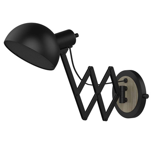 Arkansas Lighting 6647S Wall Lamp shown in Matte Black and Brushed Brass with swiveling shade.