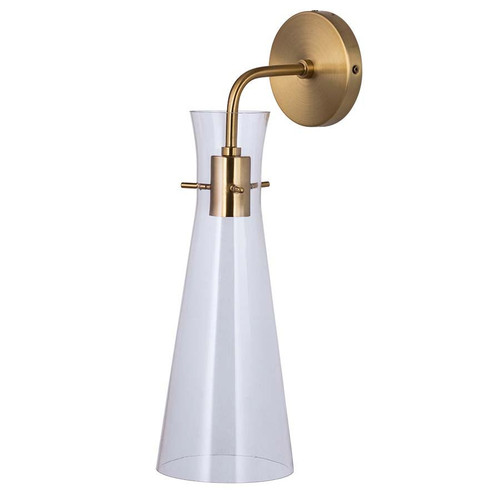 Arkansas Lighting 6651S 18.25"H Aged Brass and Clear Glass Wall Sconce. E26 socket Arkansas Lighting 6651S 18.25"H Aged Brass and Clear Glass Wall Sconce. E26 socket