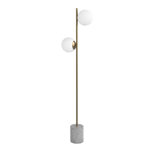 Arkansas Lighting 6714F 61-3/8" Floor Lamp shown in Aged Brass with a White Marble base.