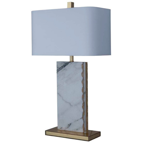 Arkansas Lighting 6720T 28.5"H White Marble and Brass Table Lamp