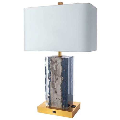 Arkansas Lighting 6722EO-NP 29"Cement Oxide Gold and Newbury Port Resin and Brass Table Lamp Arkansas Lighting 6722EO-NP 29"Cement Oxide Gold and Newbury Port Resin and Brass Table Lamp