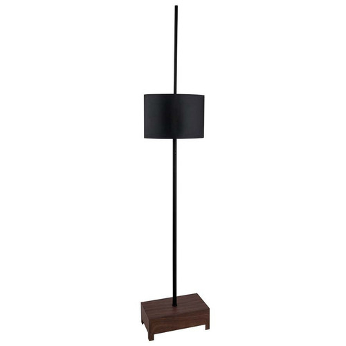 Arkansas Lighting 6739FD 78"H Painted Matte Black and Walnut Floor Lamp