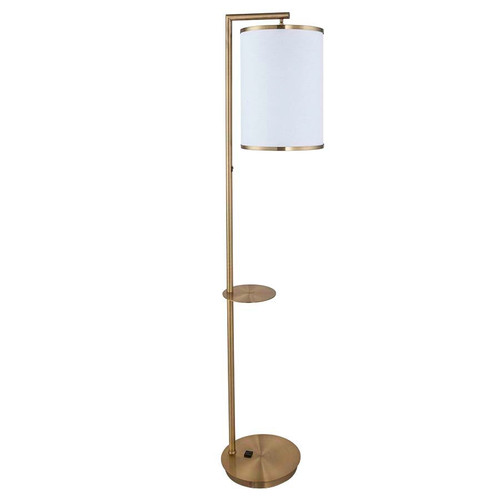 Arkansas Lighting 6797FOKD-BAB 68"H Brushed Antique Brass Floor Lamp with extra clear lacquer coating