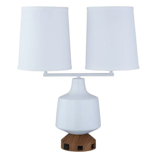 Arkansas Lighting 6813EO2UT 28"H Pure White Resin Table Lamp with Bleached Legno base