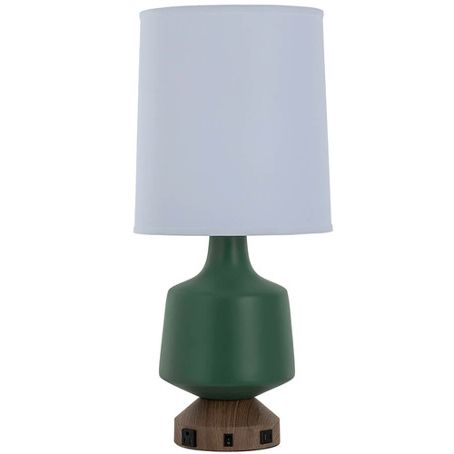 Arkansas Lighting 6813EOUC-KG 28"H Kendal Green SW6467 Resin and Bleached Legno Table Lamp