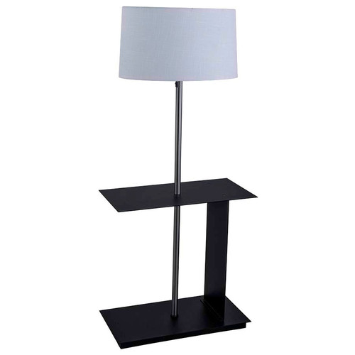 Arkansas Lighting 6842FKD 50"H Brushed Nickel Floor Lamp with Black Iron Table