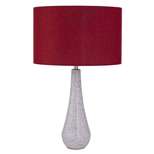 Arkansas Lighting 6858T 26" Painted White and Red Spots Table Lamp Arkansas Lighting 6858T 26" Painted White and Red Spots Table Lamp