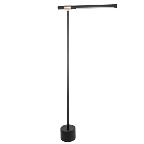Arkansas Lighting 6910FKD-LED 60.5"H Matte Black and Plated Brass to match Chemetal #325 Integrated LED Floor Lamp