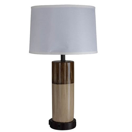 Arkansas Lighting 6950EOU 27"H Beige Onyx Ceramic and Burnished Bronze Table Lamp